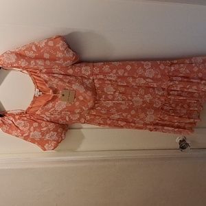 Floral Print Salmon Dress